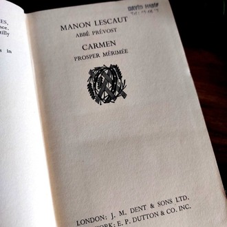 Abbé Prévost & Prosper Mérimée — Manon Lescaut & Carmen * 1929