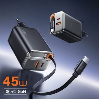 Wiwu Wi-G021 Helix Serisi GaN Teknolojili Hızlı Şarj Başlığı Type-C PD 45W Type-C