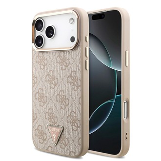 Apple iPhone 17 Pro Max Kılıf Guess Orjinal Lisanslı M-safe Şarj Özellikli Taşlı Üçgen