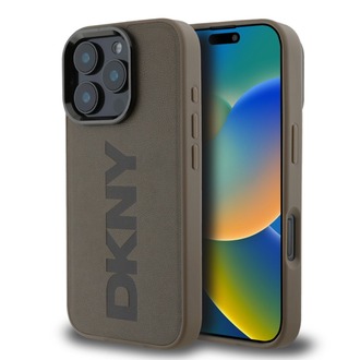 Apple iPhone 16 Pro Kılıf DKNY Orjinal Lisanslı M-safe Şarj PU Deri Plain Kapak
