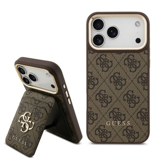 Guess iPhone 17 Pro Kılıf Guess Orjinal Lisanslı M-safe Şarj 4G Metal Büyük Logolu Kar