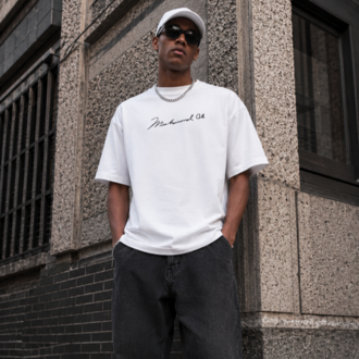 KORYN Muhammad Ali Beyaz Oversize Erkek T-Shirt