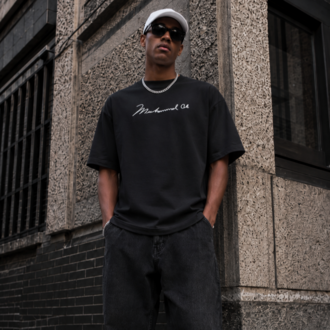 KORYN Muhammad Ali Siyah Oversize Erkek T-Shirt