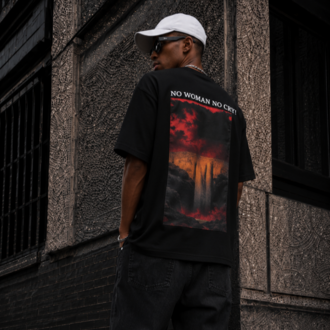 KORYN No Cry Siyah Oversize Erkek T-Shirt