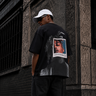 KORYN Liquid Dream Siyah Oversize Erkek T-Shirt