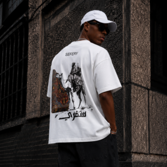 KORYN Sefery Beyaz Oversize Erkek T-Shirt