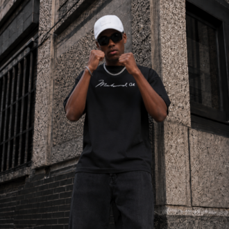 KORYN Muhammad Ali Siyah Oversize Erkek T-Shirt