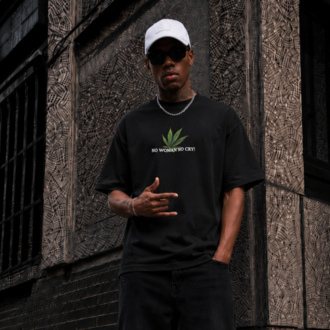 KORYN No Cry Siyah Oversize Erkek T-Shirt