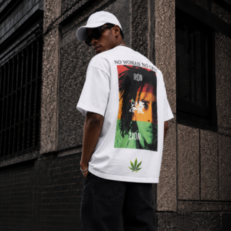 KORYN No Cry Beyaz Oversize Erkek T-Shirt