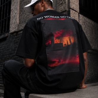 KORYN No Cry Siyah Oversize Erkek T-Shirt