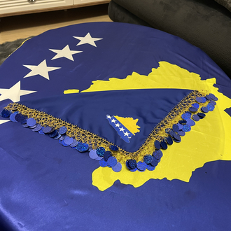 Boşnak Mavi Püsküllü Mendil