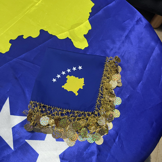 Sarı Püsküllü Kosova Baskılı Mendil