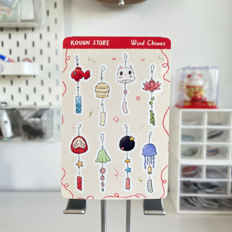 Rüzgar çanları sticker sayfası