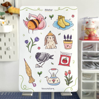 İlkbahar sticker sayfası