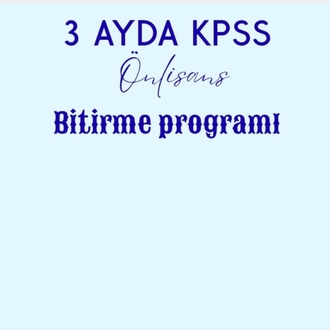 3 ayda kpss (lisans, önlisans , ortaöğretim)bitirme programı
