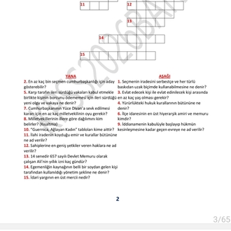VATANDAŞLIK PDF BULMACA