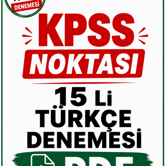 KPSS AGS 15 Erli Türkçe Denemeleri PDF / DİJİTAL ( Kitap Değil )