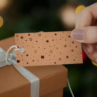 Yıldız Desenli Kraft Ürün – Paket – Ambalaj Etiketi