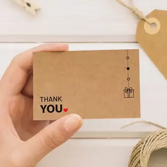 Thank You Yazılı Kraft Teşekkür Kartı