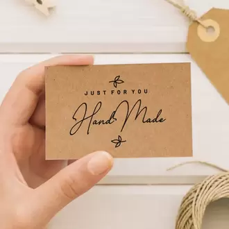 Just For You Handmade Yazılı Kraft Teşekkür Kartı