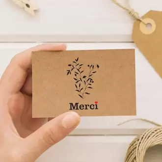 Merci Yazılı Kraft Teşekkür Kartı