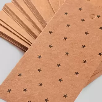 Yıldız Temalı Kraft Ürün Paket Ambalaj Etiketi