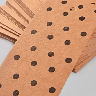 Puantiye Desenli Kraft Ürün Paket Ambalaj Etiketi