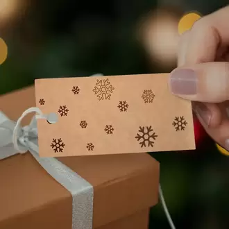 Kar Taneleri Desenli Kraft Ürün – Paket – Ambalaj Etiketi