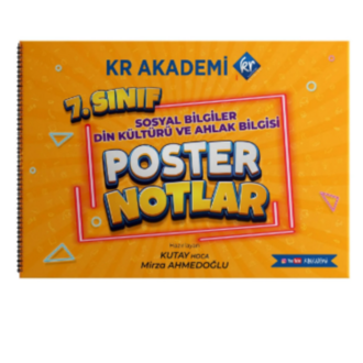 7. Sınıf Sosyal Bilgiler - Din Kültürü ve Ahlak Bilgisi Poster Notlar Kr Akademi Yayınları