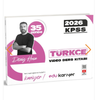 Edu Kariyer Deniz Hoca 2026 KPSS 35 Günde Türkçe Video Ders Kitabı