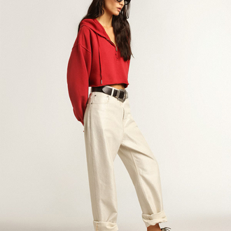 Golden Goose Super-Star with burgundy glitter star and silver heel tab ( Premıum )
