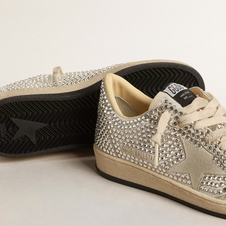 Golden Goose Women’s Ball Star with Swarovski crystals and gray suede star ( Premıum )