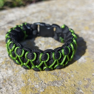 Siyah & Yeşil Zincir Paracord Bileklik