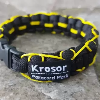 Siyah & Sarı Kenar Örgü Paracord Bileklik