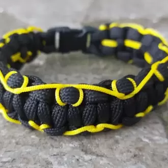 Siyah & Sarı Kenar Örgü Paracord Bileklik