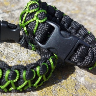 Siyah & Yeşil Zincir Paracord Bileklik