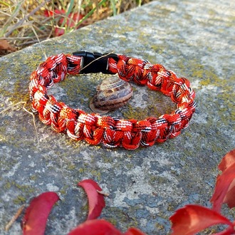 Kırmızı Kırçıllı Paracord Bileklik