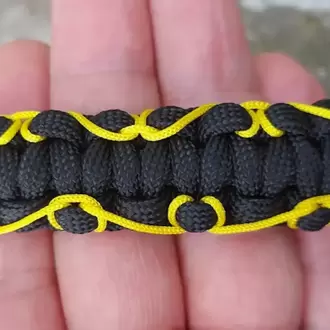 Siyah & Sarı Kenar Örgü Paracord Bileklik
