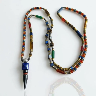 Lapislazuli akik tılsım kolye 
