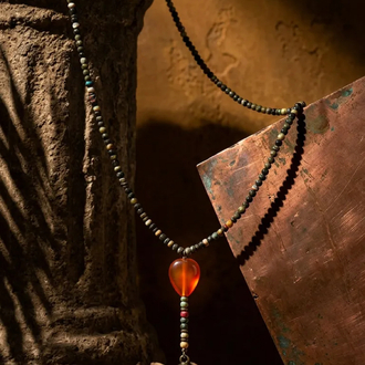 Afrika turkuaz &imparator kolye 