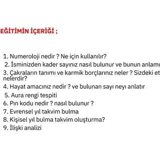 Numeroloji Eğitim Kitabı