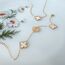 Marka Model Yonca Bileklik Set (Beyaz-Gold) 