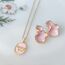 Pembe Kolye Küpe Set