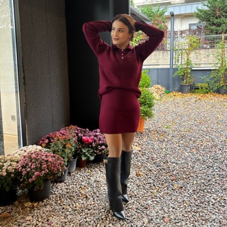 Bordo triko takım