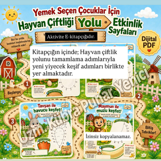 Yemek Seçen Çocuklar İçin Hayvan Çiftliği Yolu – Dijital Etkinlik Seti 
