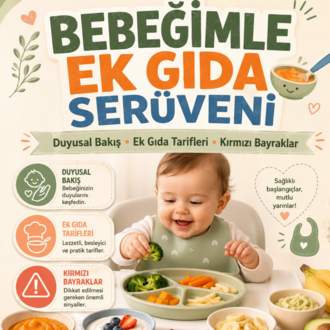 BEBEĞİMLE EK GIDA SERÜVENİ-Duyusal Bakış,Ek Gıda Tarifleri,Kırmızı Bayraklar