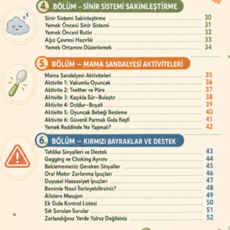 BEBEĞİMLE EK GIDA SERÜVENİ-Duyusal Bakış,Ek Gıda Tarifleri,Kırmızı Bayraklar