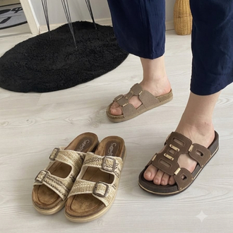 CAP Kahverengi Model Toka Detay Comfort Şık Terlik