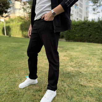 Premium Likralı Kot Regular Siyah Pantolon 