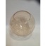 GLOB AVİZE CAMI. BAL RENKLİ, ÇATLATILMIŞ DESENLİ (ÇAP: 15.00cm- DUY YUVASI: 7.00cm)